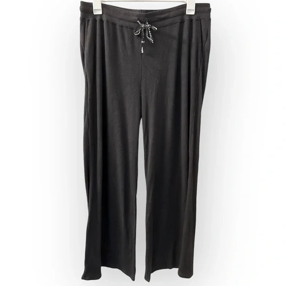 Faherty Black Legend Ribbed Roscoe Wide Leg Pants XXL - Picture 6 of 12